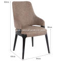 Brown fabric armrest single Velis dining chairs